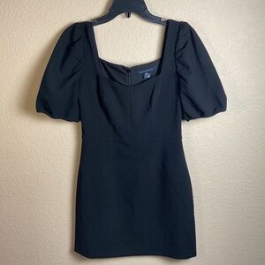 French Connection Womens 6 Black Berina Whisper Puff Sleeve Mini Dress $148 MSRP